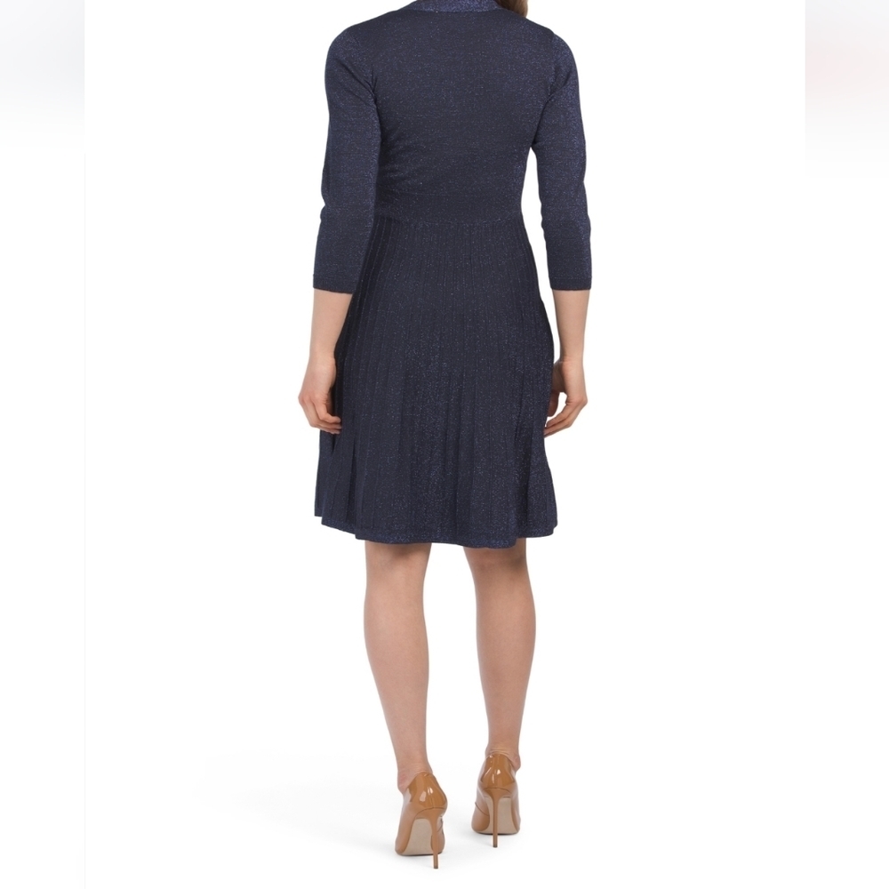 𝅺nanette Lepore Tie Neck Sweater Dress - Picture 3 of 5
